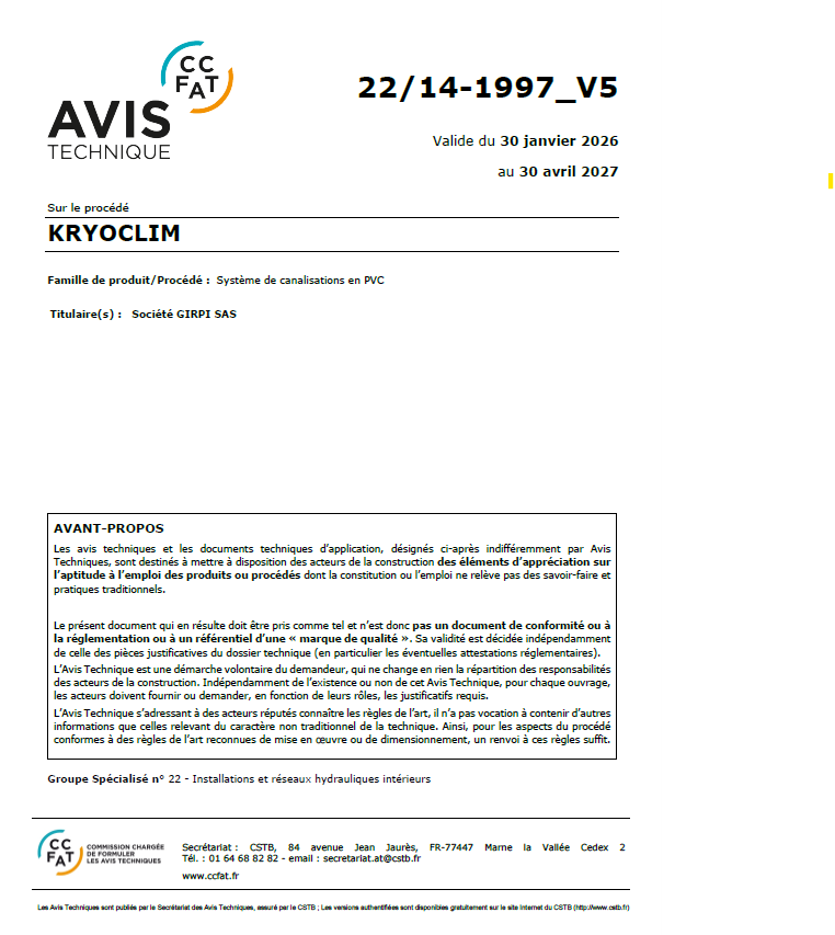 Certificat ATec_Kryoclim