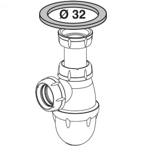 Joint conique diamètre 32 pour siphon de lavabo