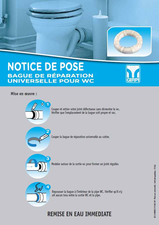 Notice de pose - Unibague, bague de réparation universelle pour WC - Girpi